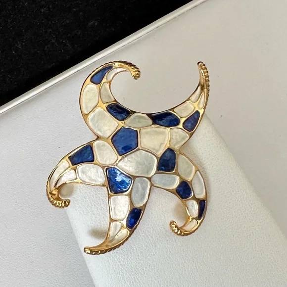 Vintage Boucher Signed Enamel Starfish Brooch - Picture 2 of 8